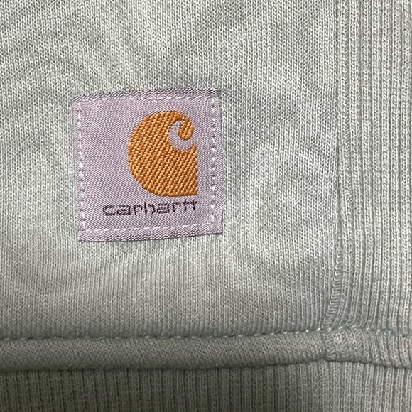 Carhartt Pullover Sweatshirt Womens Med Relaxed Fit Cotton Blend Sleeve Spellout - Picture 5 of 9